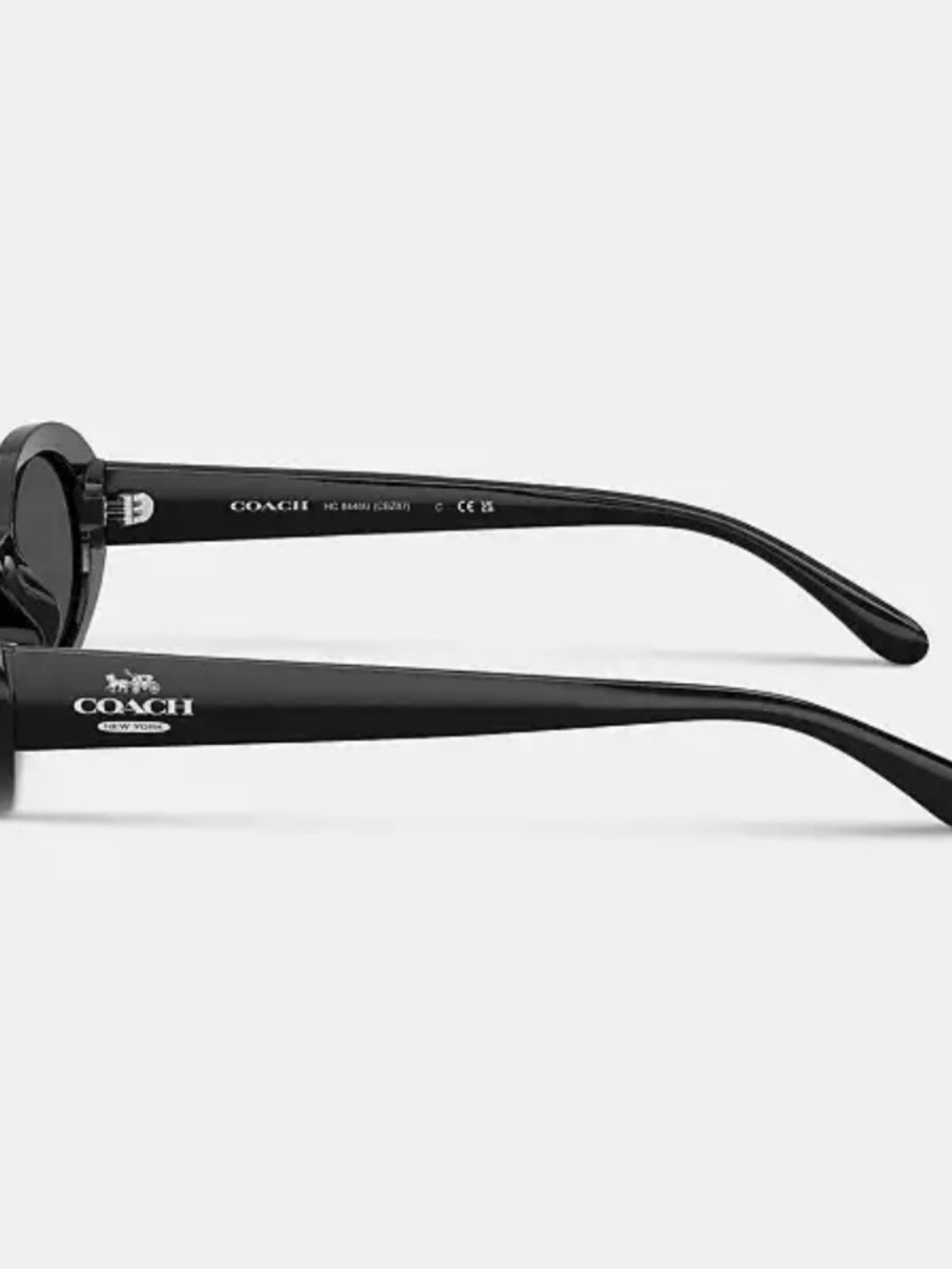 Coach Women's Black Oval Sunglasses with Dark Lenses - Picture 3 of 11